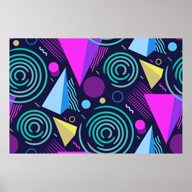 Seamless pattern with different kinds of geometric poster (Front)