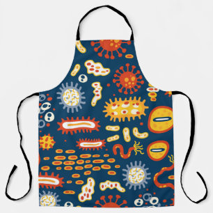 Seamless pattern with different kinds of microorga apron