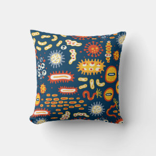 Seamless pattern with different kinds of microorga cushion