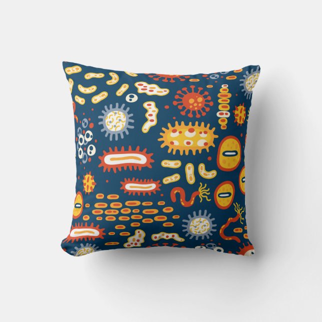 Seamless pattern with different kinds of microorga cushion (Front)