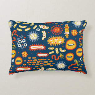 Seamless pattern with different kinds of microorga decorative cushion