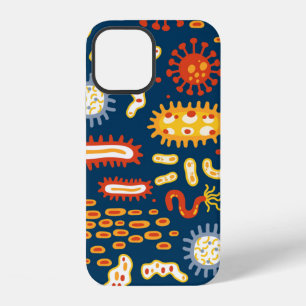 Seamless pattern with different kinds of microorga iPhone 12 case