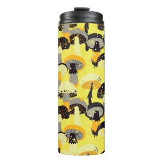 Seamless pattern with different mushrooms.  thermal tumbler