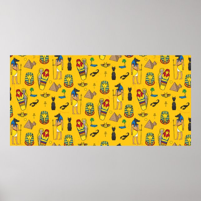 Seamless pattern with egyptean elements such as an poster (Front)