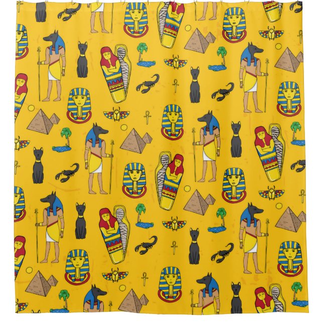 Seamless pattern with egyptean elements such as an shower curtain (Front)
