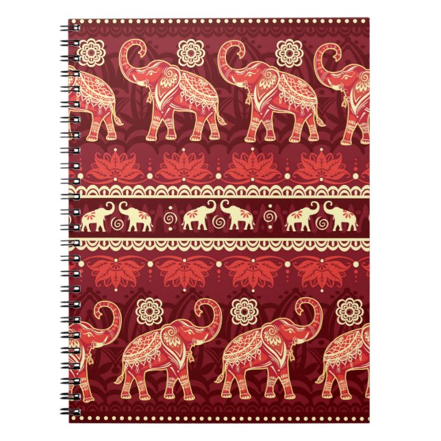 Seamless pattern with elephants  notebook (Front)