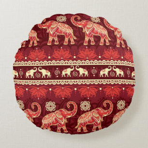 Seamless pattern with elephants  round cushion