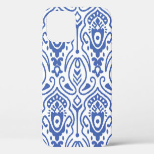 Seamless pattern with embroidery. Ikat Fabric. Eth iPhone 12 Case