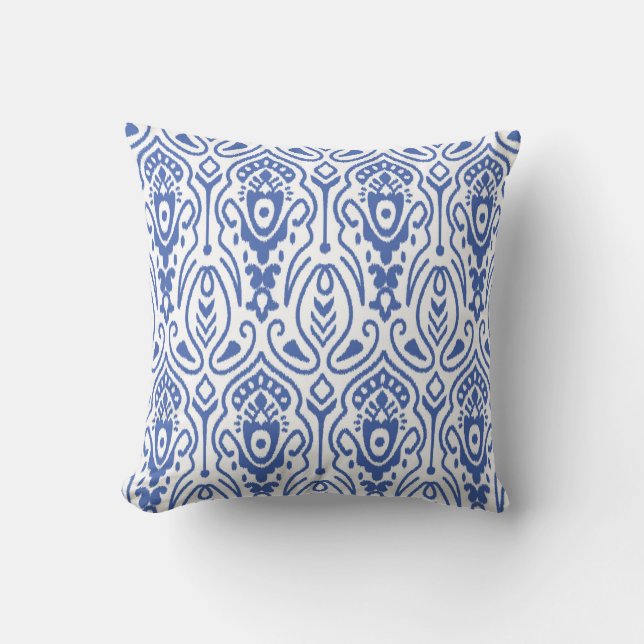Seamless pattern with embroidery. Ikat Fabric. Eth Cushion (Front)
