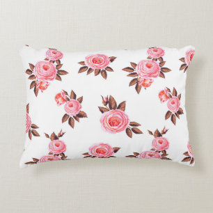 Seamless pattern with english rosesbeautiful,black decorative cushion