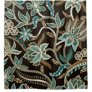 Seamless pattern with ethnic Japanese ornament ele Shower Curtain