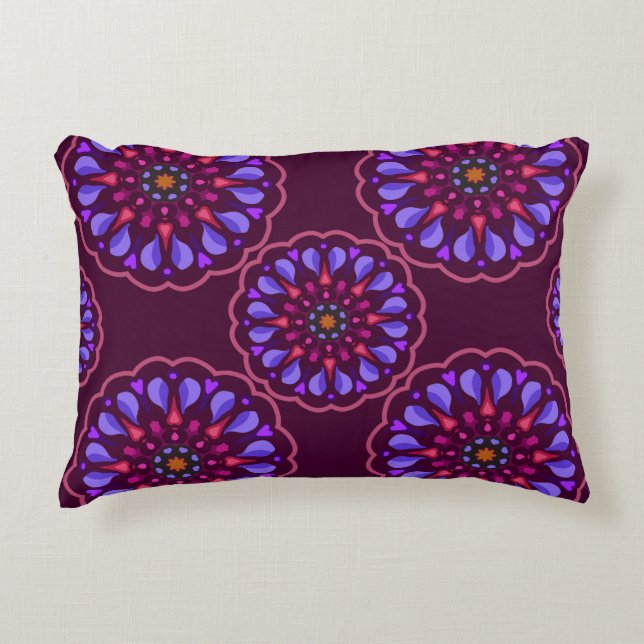 Seamless pattern with ethnic mandala art ornament. decorative cushion (Front)
