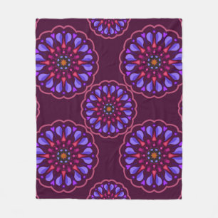 Seamless pattern with ethnic mandala art ornament. fleece blanket
