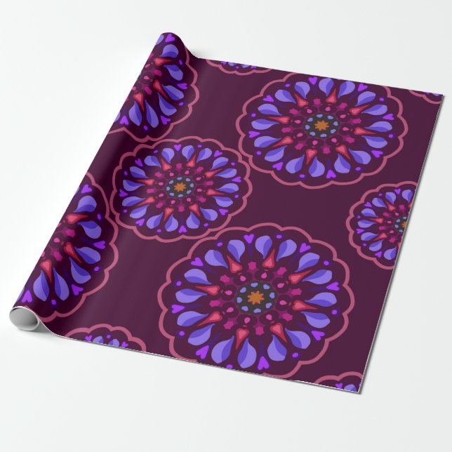 Seamless pattern with ethnic mandala art ornament. wrapping paper (Unrolled)