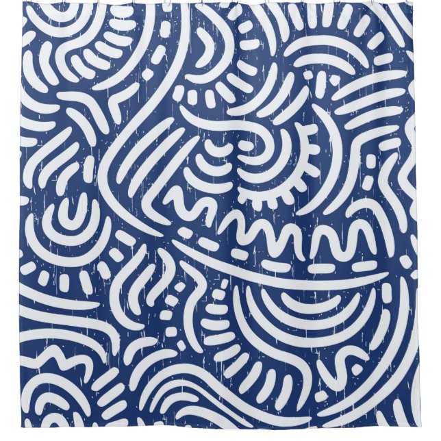 Seamless pattern with ethnic tribal shower curtain (Front)