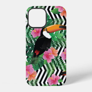 Seamless pattern with exotic hibiscus flowers touc iPhone 12 case