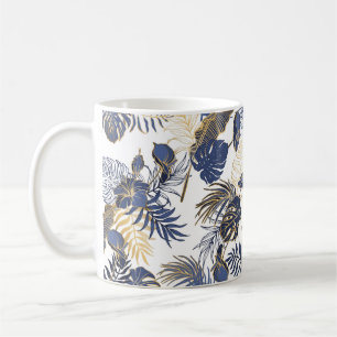 Seamless pattern with exotic tropical leaves. Palm Coffee Mug