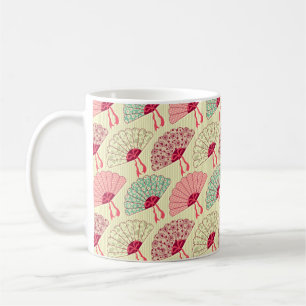 Seamless pattern with fans. coffee mug