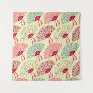 Seamless pattern with fans. tapestry