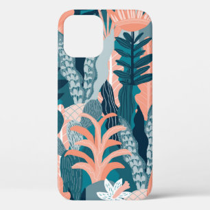 Seamless pattern with fantasy flowers, natural wal iPhone 12 case