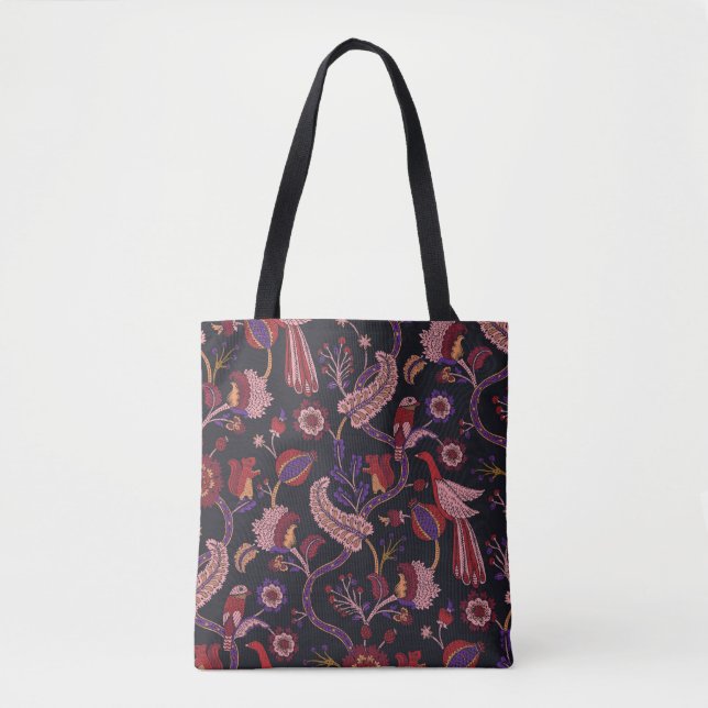 Seamless pattern with fantasy flowers, natural wal tote bag (Front)