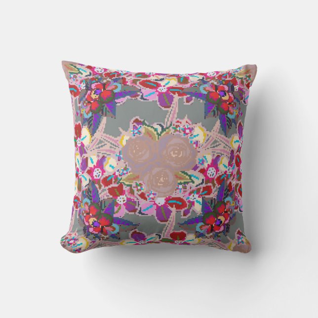 Seamless pattern with floral motif. Seamless patte Cushion (Front)