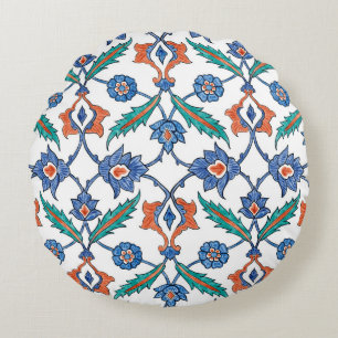 Seamless pattern with floral ornament imitating me round cushion