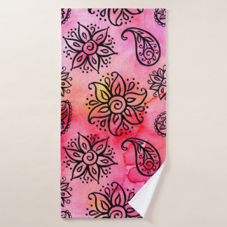 Seamless pattern with floral ornamental ethnic dec bath towel