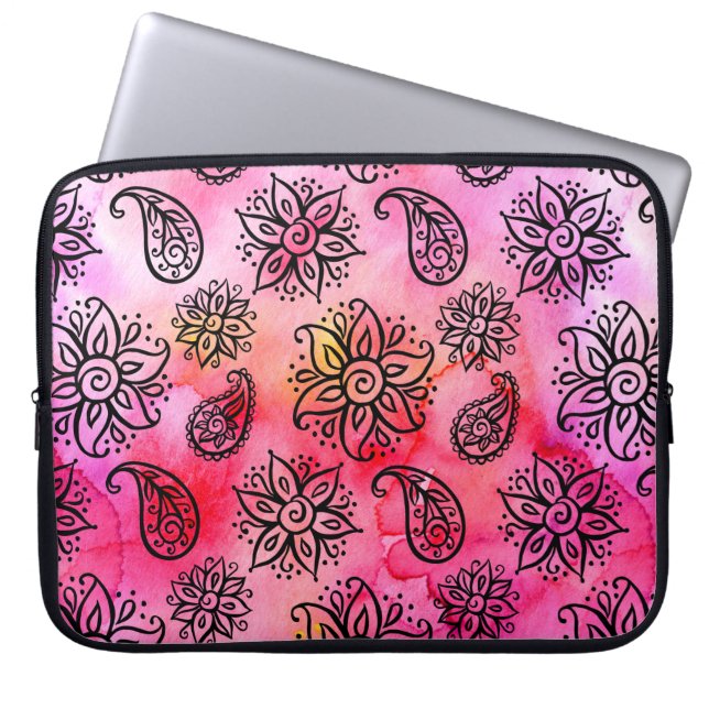 Seamless pattern with floral ornamental ethnic dec laptop sleeve (Front)