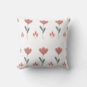 seamless pattern with flowers and leaves cushion