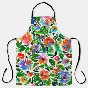 Seamless pattern with flowers  apron