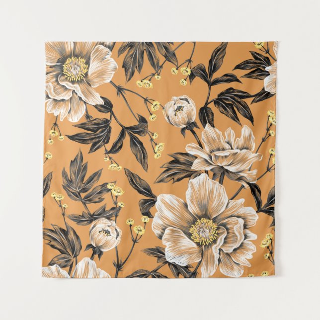 Seamless pattern with flowers.art,floral,pattern,c tapestry (Front)