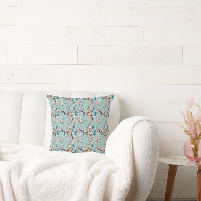 Seamless pattern with flowers cushion (Couch)