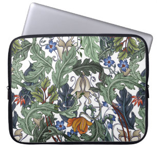 Seamless pattern with flowers in art deco style. M Laptop Sleeve
