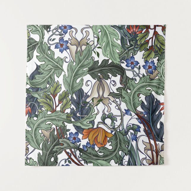 Seamless pattern with flowers in art deco style. M Tapestry (Front)