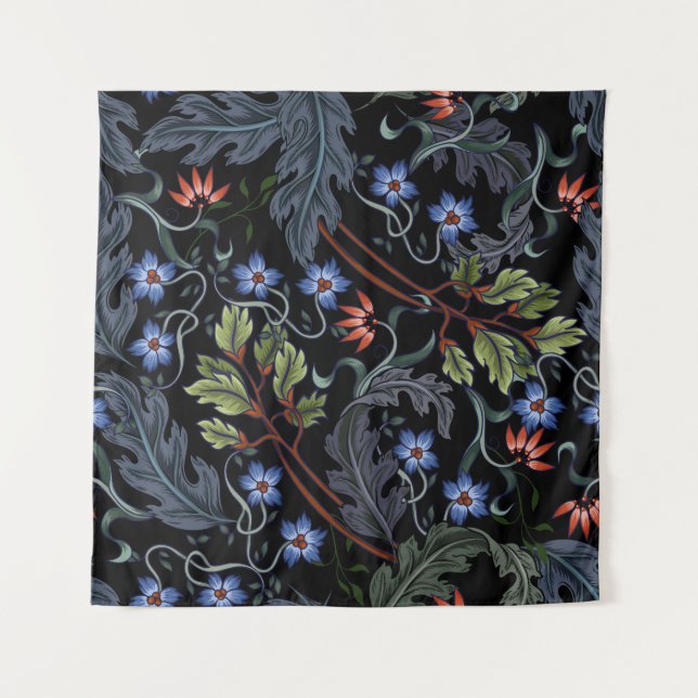 Seamless pattern with flowers in art deco style. M Tapestry (Front)
