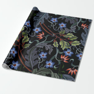 Seamless pattern with flowers in art deco style. M Wrapping Paper