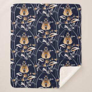 Seamless pattern with flowers in folk style. . Vin Sherpa Blanket