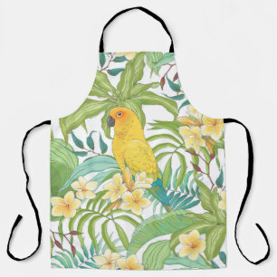 Seamless pattern with flowers Plumeria,leaves and  Apron