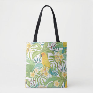 Seamless pattern with flowers Plumeria,leaves and  Tote Bag