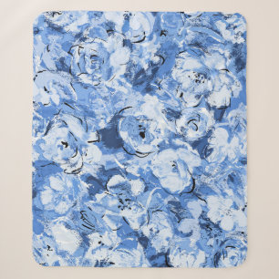 Seamless pattern with flowers sherpa blanket
