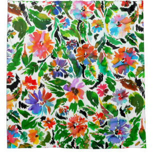Seamless pattern with flowers  shower curtain