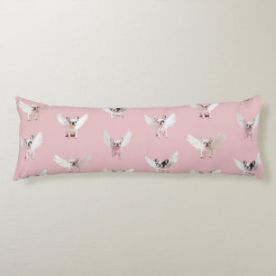 Seamless Pattern with Flying French Bulldog Body Cushion