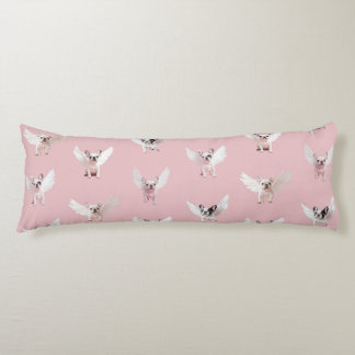 Seamless Pattern with Flying French Bulldog Body Cushion