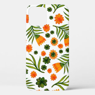 Seamless pattern with folk art flowers iPhone 12 case