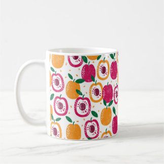 Seamless pattern with fruits. Stamp textured. Coffee Mug