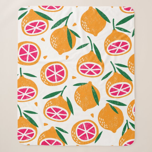 Seamless pattern with fruits. Stamp textured. Sherpa Blanket (Front)