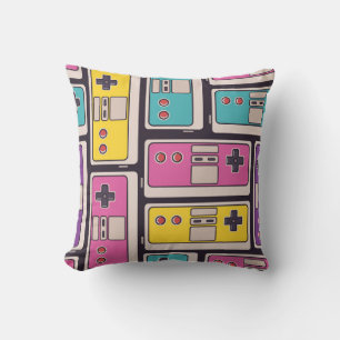 Seamless pattern with game joysticks. Colourful il Cushion
