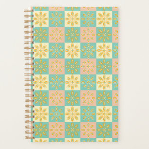 Seamless pattern with geometric floral motifs planner