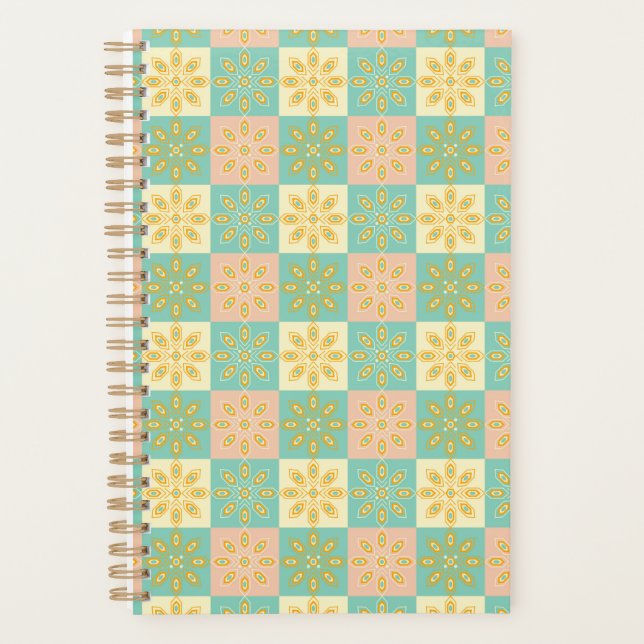 Seamless pattern with geometric floral motifs planner (Front)